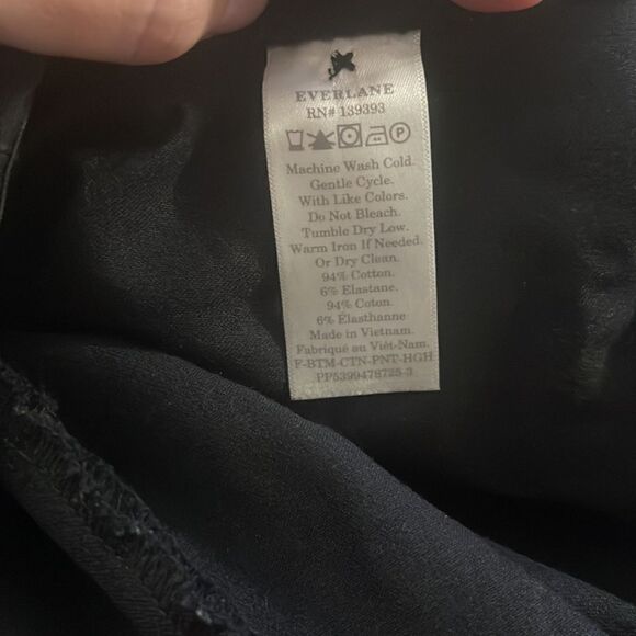 Everlane The Side Zip Stretch Cotton Pant Cropped Skinny Black 10 - Picture 8 of 8